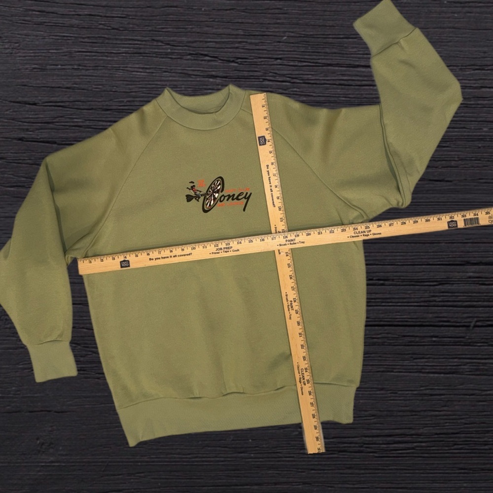 Coney Island Picnic Graphic Sweatshirt Men’s Medium NWT Olive Green - Picture 13 of 13